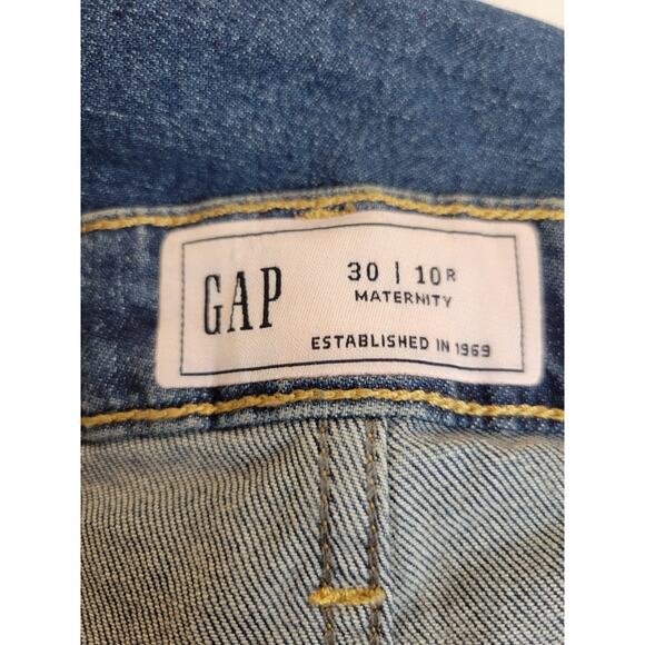 NWT Gap Maternity Jeans Blue Denim Straight Leg Whiskers Women's Size 30/10R - Picture 10 of 12